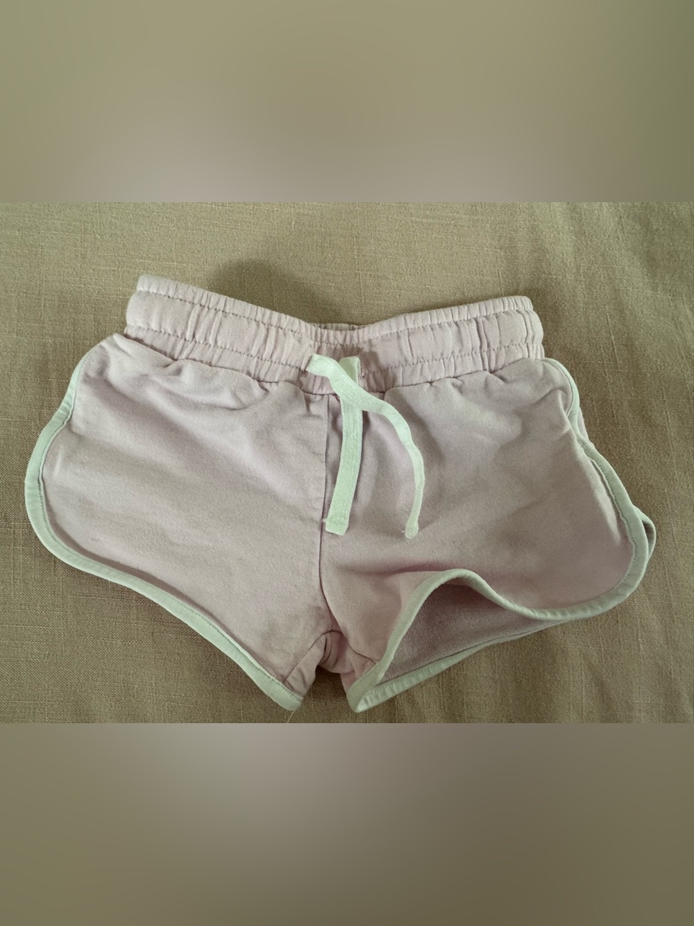 SweetHoney toddler girl Light Pink 100% cotton Contrast-Trim Athletic Shorts